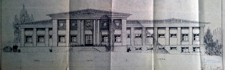 Perspectivă de fațadă din proiectul din 1941-1942