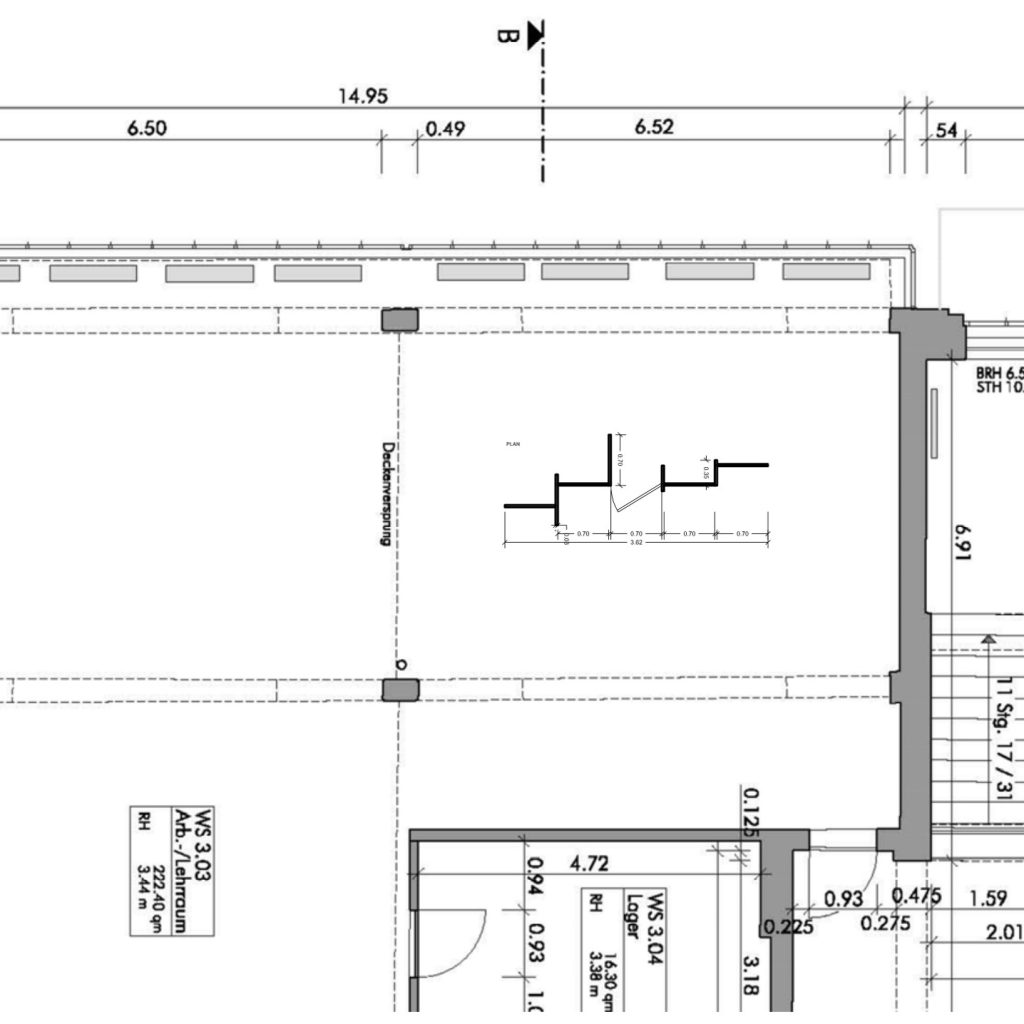 Position of the installation in exhibition room WS 3.03