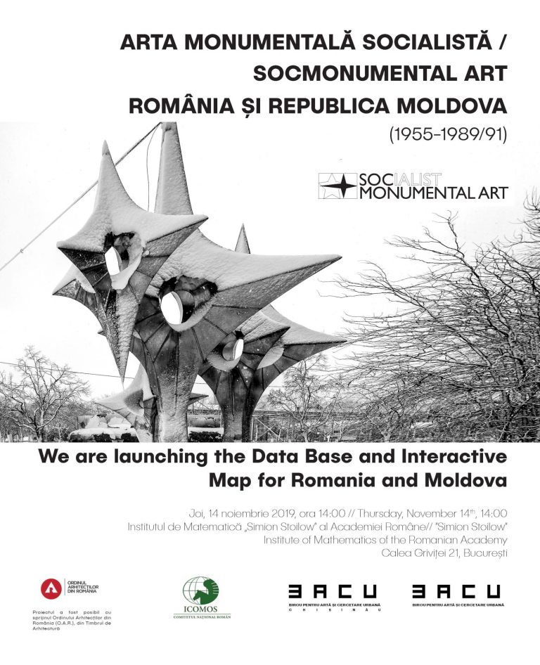 Poster – launch of "SocMonumental Art – Romania and the Republic of Moldova", 14 November 2019